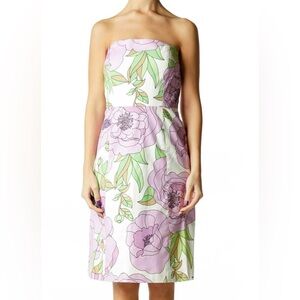 ✨HOST PICK✨LOFT Strapless Dress in Purple & Green Floral